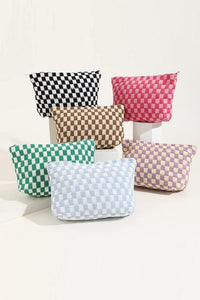 Checkered Cosmetic Bag-Large