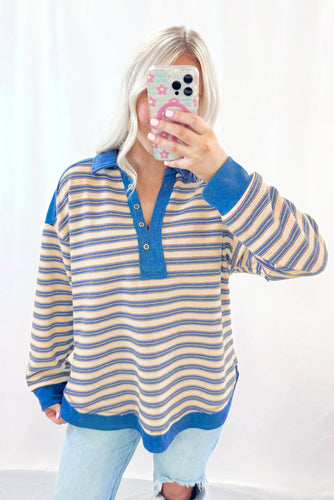 PREORDER Striped V Neck Top (3 colors)