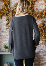 Load image into Gallery viewer, Presley Rib Knit Button Henley Top