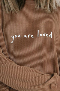 You are Loved Crinkle Ribbed Top