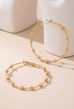 Load image into Gallery viewer, Classic Gold Ball Beaded Hoop Earrings