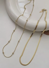 Load image into Gallery viewer, Multi-Layer Herringbone &amp; Ball Snake Chain Necklace