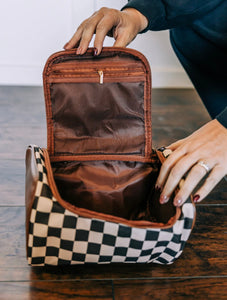 Checkered Makeup Bag