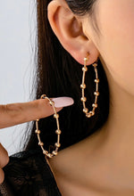 Load image into Gallery viewer, Classic Gold Ball Beaded Hoop Earrings