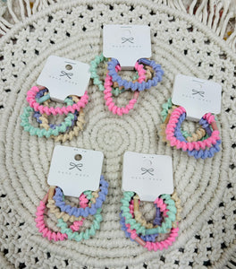 4-Piece Spiral Hair Ties-Prefect for Easter Baskets!