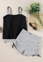 Load image into Gallery viewer, PREORDER: Striped Tankini Short Set