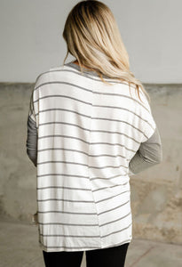 Stripe Patchwork Long Sleeve Top