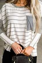 Load image into Gallery viewer, Stripe Patchwork Long Sleeve Top