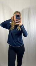 Load image into Gallery viewer, Navy Round Neck Long Sleeve Top (2XL left)