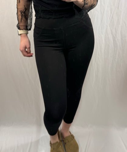 Black Solid Color High Waist Stretchy Slim Fit Jeggings