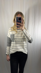 Stripe Patchwork Long Sleeve Top