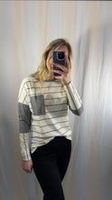 Load image into Gallery viewer, Stripe Patchwork Long Sleeve Top