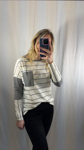 Stripe Patchwork Long Sleeve Top