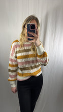 Load image into Gallery viewer, Multicolor Striped Hollowed Knit Sweater (medium)