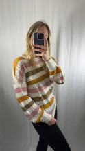 Load image into Gallery viewer, Multicolor Striped Hollowed Knit Sweater (medium)