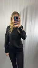 Load image into Gallery viewer, Black Cold Shoulder Long Sleeve Top