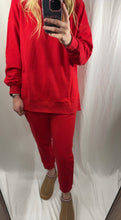 Load image into Gallery viewer, Racing Red High Low Pullover and Skinny Pants Set