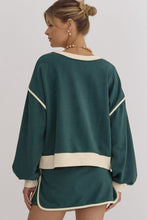 Load image into Gallery viewer, PREORDER Contrast Loose Pullover and Lace-up Waist Skort Set