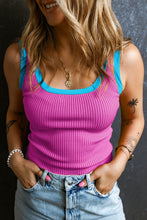 Load image into Gallery viewer, PREORDER Colorblock Edge Ribbed Knit U Neck Tank Top