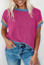 Load image into Gallery viewer, PREORDER Textured Contrast Trim Round Neck T Shirt