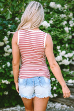 Load image into Gallery viewer, PREORDER Stripe Contrast Round Neck Sleeveless Slim Top