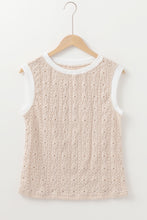 Load image into Gallery viewer, Oatmeal Floral Textured Crew Neck Tank Top