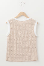 Load image into Gallery viewer, Oatmeal Floral Textured Crew Neck Tank Top