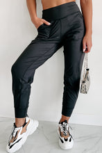 Load image into Gallery viewer, PREORDER Black Exposed Seam High Waist Pocketed Joggers