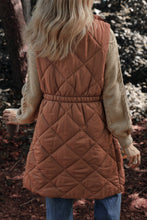 Load image into Gallery viewer, PREORDER Longline Quilted Stand Collar Puffer Vest