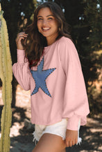 Load image into Gallery viewer, PREORDER Studded Star Graphic Oversized Long Sleeve Top