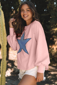 PREORDER Studded Star Graphic Oversized Long Sleeve Top