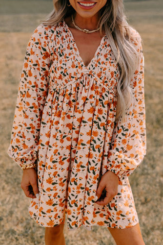 PREORDER Floral Bubble Sleeve Babydoll Dress
