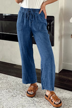 Load image into Gallery viewer, PREORDDER Mineral Wash Drawstring Waist Loose Straight Denim Pants