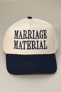 PREORDER MARRIAGE MATERIAL Embroidered Baseball Cap