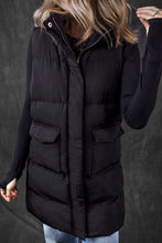Load image into Gallery viewer, PREORDER Black Windproof Longline Puffer Vest
