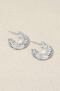 PREORDER Sterling Silver Paved Hoop Earrings