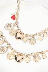 PREORDER Metal Lock Quatrefoil Heart Necklace