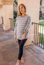 Load image into Gallery viewer, PREORDER Stripe Tie Sleeve Noelle Top