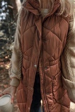 Load image into Gallery viewer, PREORDER Longline Quilted Stand Collar Puffer Vest