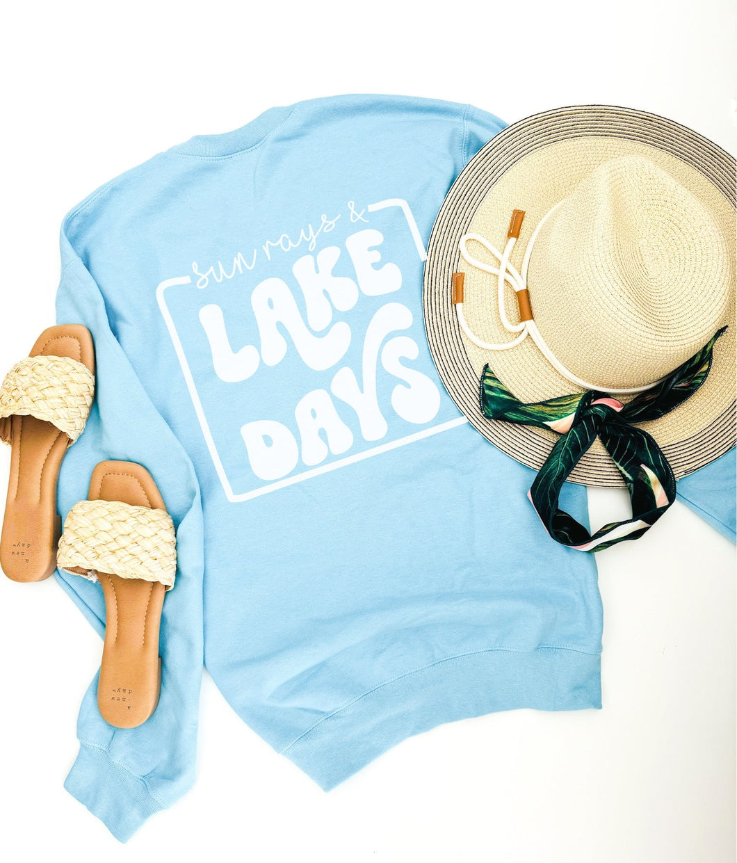 PREORDER SUN RAYS AND LAKE DAYS BACK PRINT BASIC FLEECE SWEATSHIRT