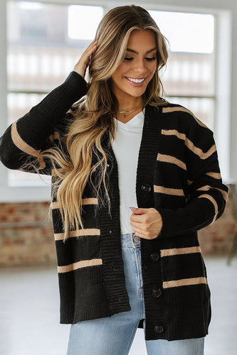 PREORDER Black Striped Cardigan