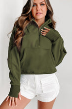 Load image into Gallery viewer, PREORDER Fleece Lined Zip Up Stand Collar Thumbhole Sleeve Sweatshirt