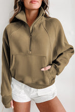 Load image into Gallery viewer, PREORDER Fleece Lined Zip Up Stand Collar Thumbhole Sleeve Sweatshirt