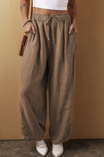 Load image into Gallery viewer, PREORDER Desert Palm Cotton Linen Drawstring Waist Wide Leg Pants