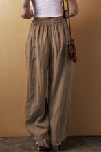 Load image into Gallery viewer, PREORDER Desert Palm Cotton Linen Drawstring Waist Wide Leg Pants