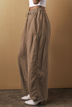 Load image into Gallery viewer, PREORDER Desert Palm Cotton Linen Drawstring Waist Wide Leg Pants