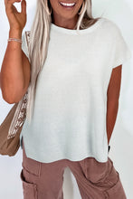 Load image into Gallery viewer, Solid Color Sweater Tee with Side Slits