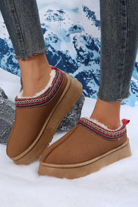 Chestnut Contrast Print Suede Shoes