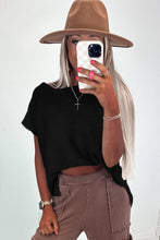 Load image into Gallery viewer, Solid Color Sweater Tee with Side Slits