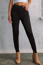 Load image into Gallery viewer, Black Solid Color High Waist Stretchy Slim Fit Jeggings